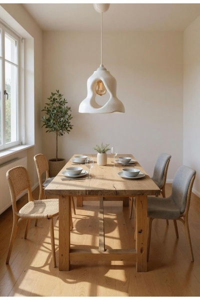 DREAM MODE Beton Görünümlü Şık Ve moderN İskandinav Avize ( RUSTİK AMPUL HEDİ...