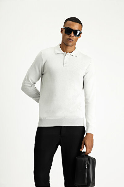 Kiğılı سترة تريكو قطنية بقصة عادية وياقة بولو