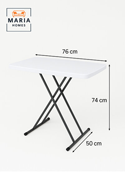 MARIA HOMES Portable Folding Table – Durable Plastic Lightweight Design for Indoor, Outdoor & Picnic 76×74×50 cm