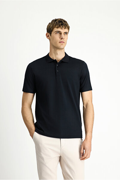 Kiğılı Polo Yaka Regular Fit Nakışlı Pamuklu Tişört