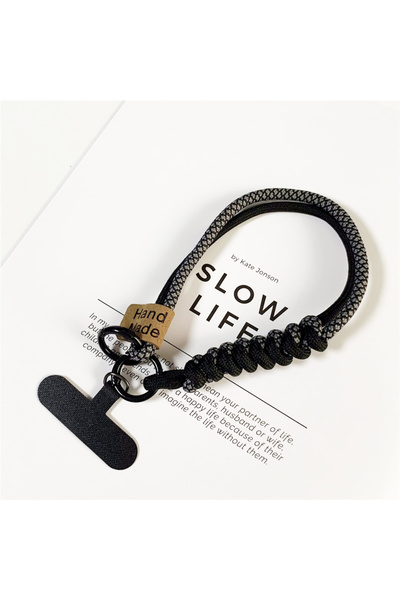 Choice بوليستر/نايلون أسود رمادي مشبك حلقي مزدوج منسوج جراب هاتف حبل معلق عال...