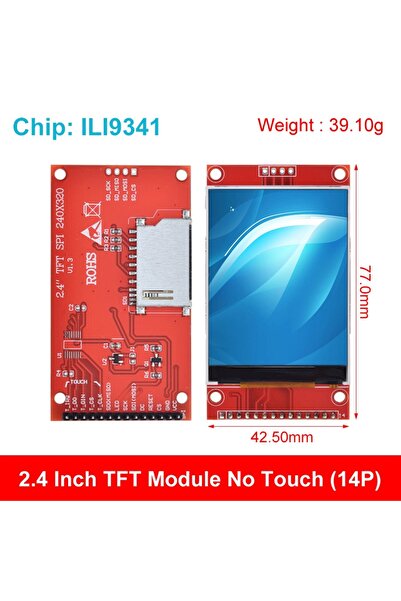 Choice وحدة منفذ تسلسلي لشاشة LCD TFT SPI مقاس 2.4 بوصة بدقة 240 × 320 وبطاقة Micro SD 5 فولت/3.3 فولت ILI9341 / ST7