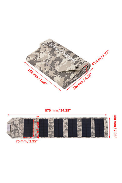 Choice شاحن بطارية لوحة شمسية قابلة للطي 6 أضعاف بقوة 100 وات، خلية شمسية 5 ف...