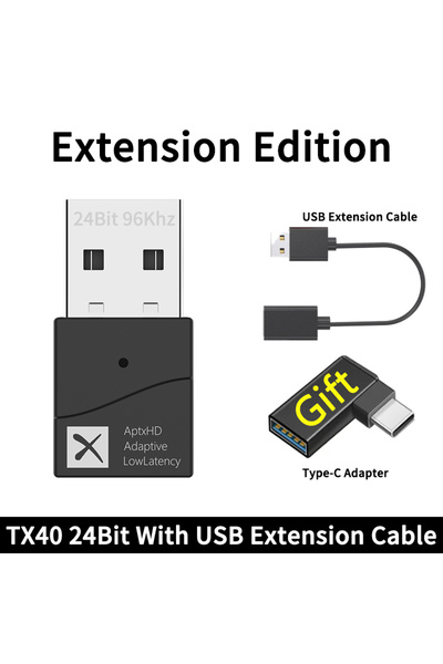 Choice امتداد TX40، جهاز إرسال USB Bluetooth 5.2 AptX 24 بت، جهاز إرسال لاسلك...