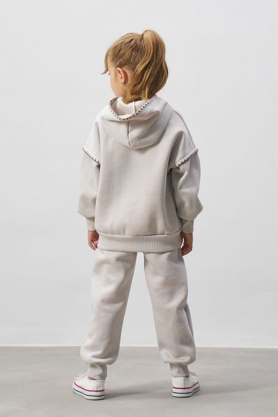 Minipodyum Sewn Detailed Hooded Girl's Bottom Top Tracksuit Set