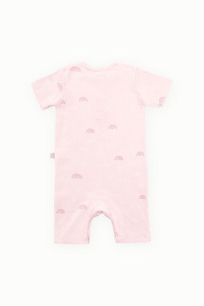 Boumini Cotton Short Sleeve Shorts Baby Jumpsuit Pink Rainbow