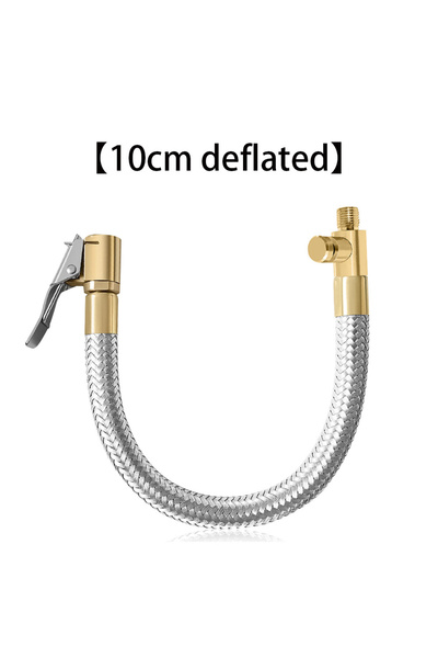 Choice وصلة محول نفخ إطارات السيارة بخرطوم أنبوبي قابل للنفخ مفرغ من الهواء مقاس 10 سم مع مشبك نفخ سريع