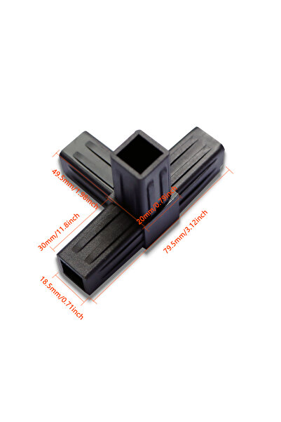 Choice 20L4T 20MM X-L-T Shape Square Pipe Fitting 20X20 Pipe Angle Code Six Way Channel Plastic Pipe Fittin