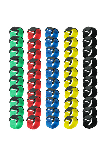 Choice 20cm 50pcs-Mixed color 50pcs Reusable Fastening Cable Straps, Hook And Loop Cable Tie Down Straps