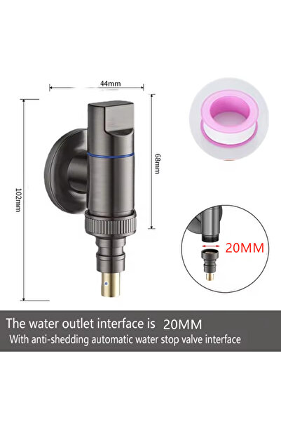 Choice Gray Multi-Function Washing Machine Faucet Brass Water Stop Quick Opening Angle Valve Wall Mounted G