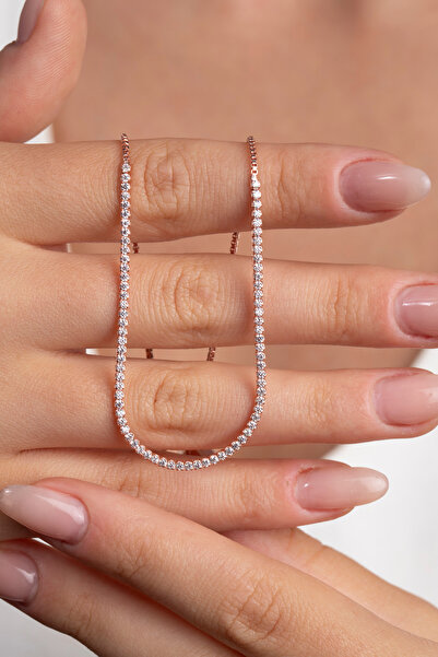 Elika Silver 925 Ayar Gümüş Küp Zincirli Su Yolu Kolye 45 cm