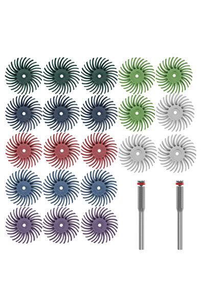 Choice 23pcs 21pcs 1 Inch Radial Bristle Disc Kit Abrasive Brush 3 2.35mm Shank Detail Polishing Wheel for