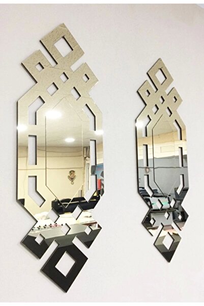 hediyesepetin Gümüş Aynalı Pleksi 2 Parçalı Duvar Tablosu