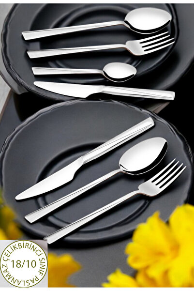 Gökdil مجموعة أدوات المائدة والملعقة والسكين من الفولاذ المقاوم للصدأ 18/10 م...