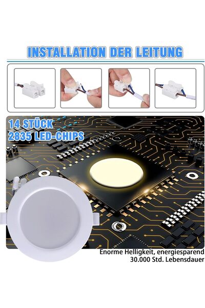 OEM Set of 10 extra flat recessed LED spotlight 230V 9W Neutral white 3000K