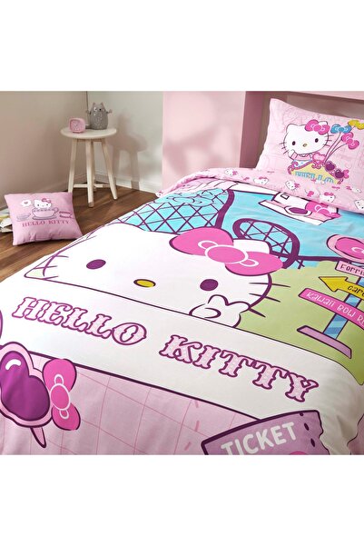 Taç Licensed Hello Kitty Travel Cotton Single Duvet Cover Set