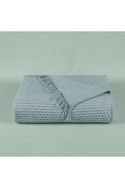 Taç Taç Butik İskandinav Pamuklu Tek Kişilik Battaniye Mint