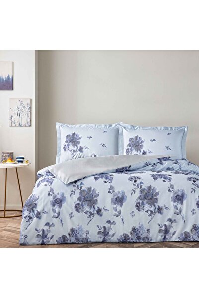 Taç Hennie Saten Двоспальний комплект постільної білизни, синій