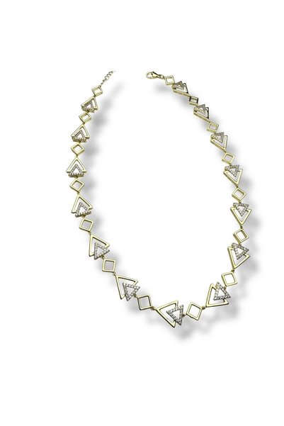 ZENA ACCESSORİES سلسلة من الفولاذ الذهبي من سلسلة Geo Shine الخاصة
