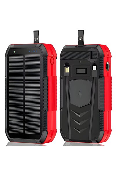 Linomag ® Baterie externă solară 40000mAh, 2 cabluri, 4 porturi, wireless, bu...