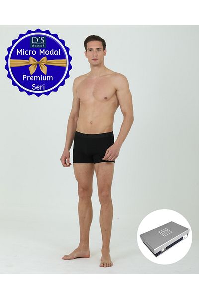D'S Damat Ds Groom 2-Piece Boxer Set Micro Modal Fabric Premium Series Luxury Boxed Black-Grey