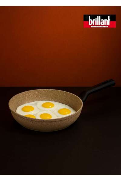 Brillant Lüks 3'lü Granit Tava Seti 28/24/20 Cm Yanmaz/Yapışmaz Tava Sahan Seti