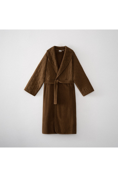 Ecocotton Hüma Men's Bathrobe 100% Cotton Quilted Brown