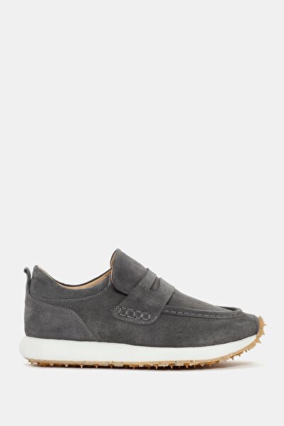 Bestyle Troy Unisex Koyu Gri Gerçek Süet Deri Sneaker