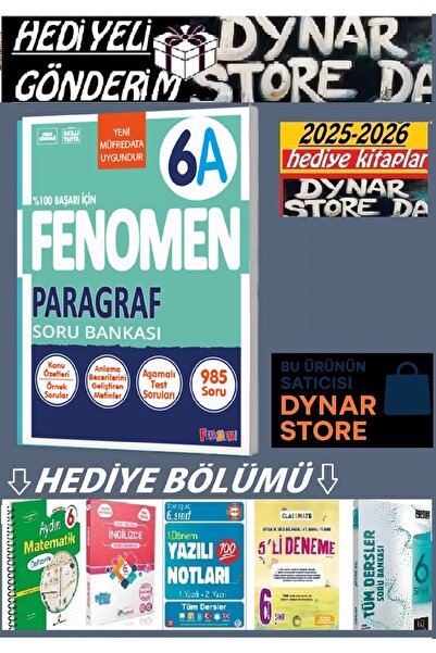 Fenomen Yayıncılık FENOMEN 6.SINIF PARAGRAF (A) SORU BANKASI VE NARTEST KURUM...