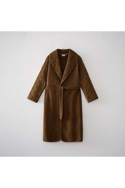 Ecocotton Hüma Women's Bathrobe 100% Cotton Quilted Brown