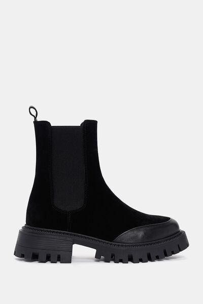 Bestyle Gates Women's - Black Suede Leather Chelsea Boots