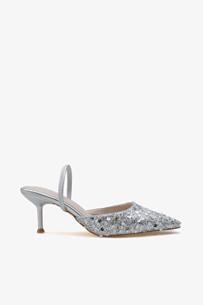 LOJO Kadın stiletto sivri burun pullu topuklu ayakkabı Verona