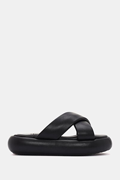 Bestyle Жіночі чорні капці з товстою підошвою