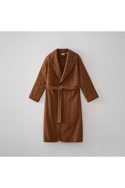 Ecocotton Hüma Women's Bathrobe 100% Cotton Quilted Terra