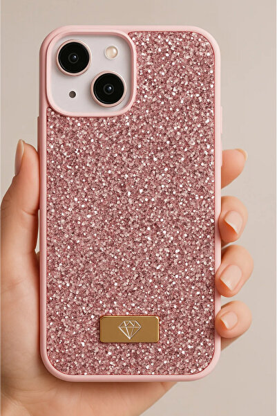 Fibaks Apple iPhone 14 Plus-15 Plus Case with Velvet Diamond Design Inside Sparkling Diamond Silicone Cover