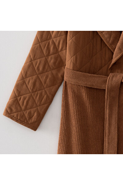 Ecocotton Hüma Women's Bathrobe 100% Cotton Quilted Terra