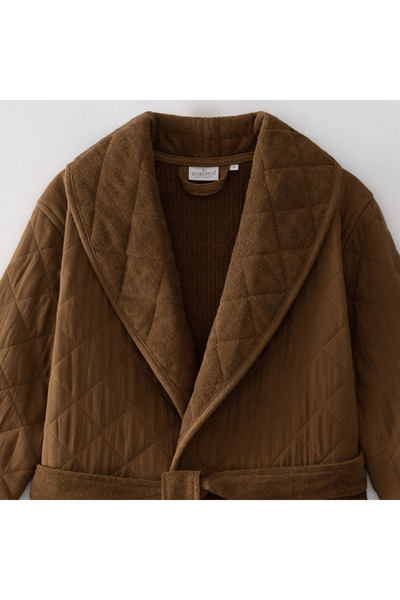 Ecocotton Hüma Women's Bathrobe 100% Cotton Quilted Brown