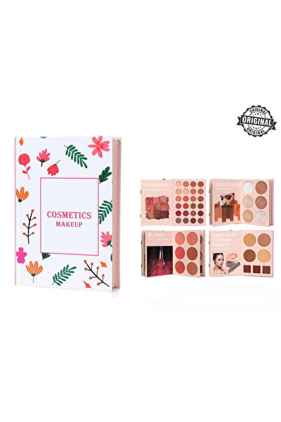 Floraglow 4 Katlı Profesyonel Kitap/ Albüm Şeklinde Makyaj Paleti Seti