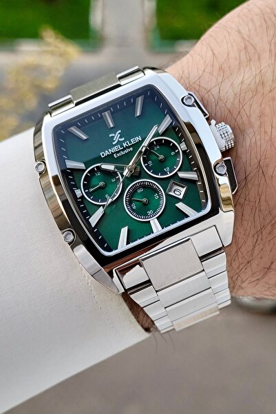 Daniel Klein Kadranı Yeşil Kordonu Gümüş Renk İç Göstergeleri Aktif Erkek Kol...