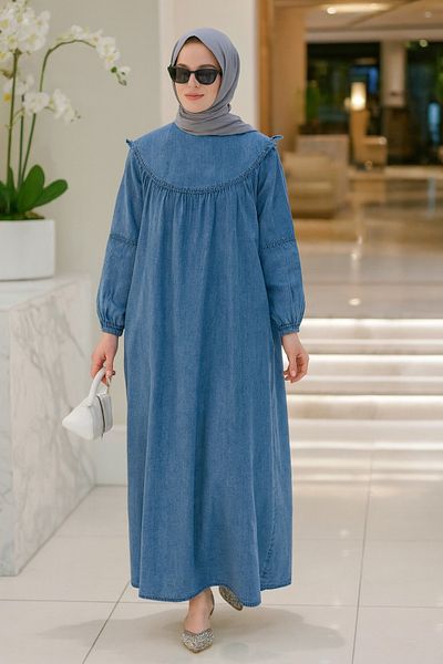 Neva Style Hijab Blue Denim Dress - 19140m