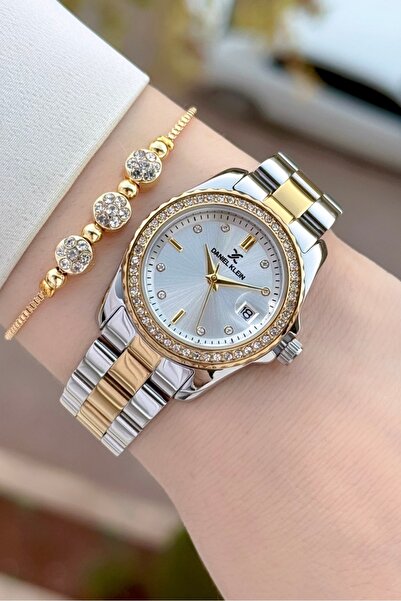 Daniel Klein Altın Metalik Renk 2 Yıl Garantili 30 Mm Kadın Kol Saati ve Bile...