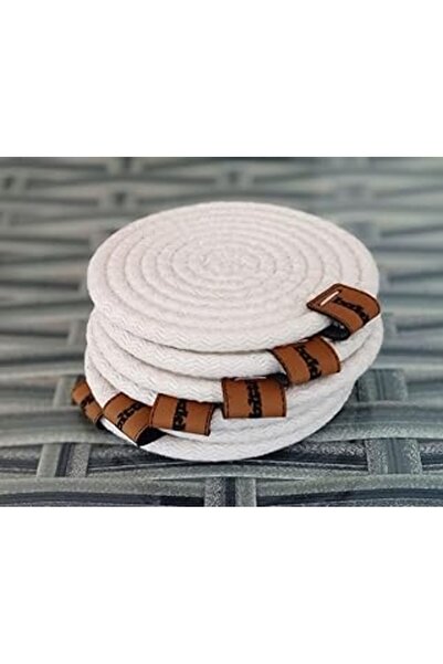 Life For You 6 قطع 10 سم من قاعدة أكواب الشاي والقهوة باللون الكريمي