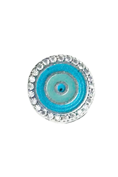 Fubena Yerli Üretim Renkli Nazar Göz Gümüş Charm