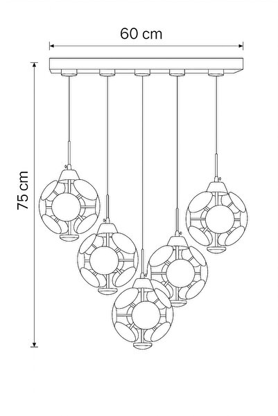 İstanbul Avize İstanbul Avize Dali Yemek Masası 5'li Gümüş 3 Renk Ledli Modern Led Avize