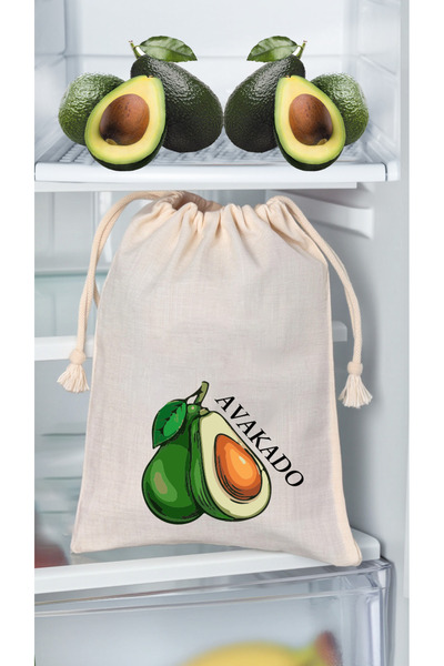 APRENDİ Sebze - Meyve Kesesi / Torbası Buzdolabı Organizer (AVAKADO) 25x35