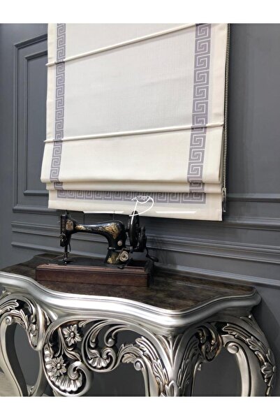 rendecioğlutekstil Katlamalı Keten Baskılı Perde Versace Desen