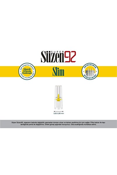 Süzen92 Sigara Ağızlığı Filtresi Slim 540'lı Ekonomik Poşet + 60'lı Adaptör (ÖZEL SERİ)