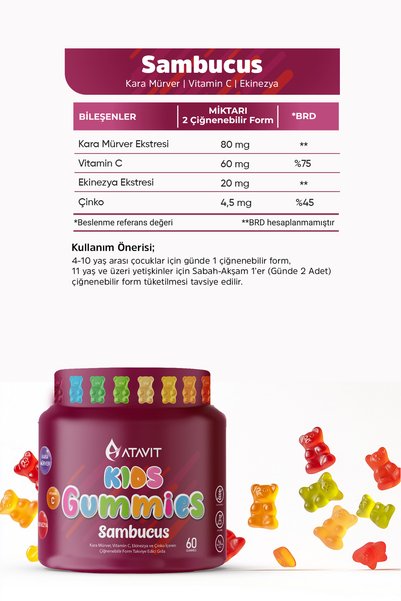 Atavit Kids Sambucus 60 Gummies