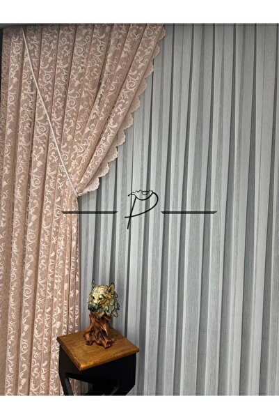 rendecioğlutekstil Fon Perde Tül Fon Somon Renk 90*270 1 Takım 2 Adet Sık Pileli