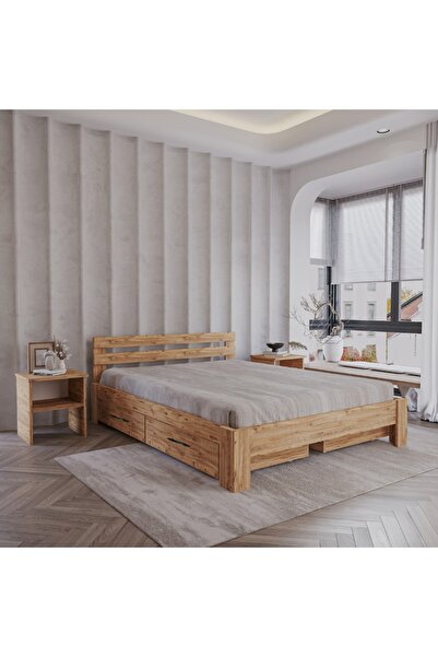 RENAZZO 4 Çekmeceli Atlantik Letto Mdf Karyola | Tek Ve Çift Kişilik Yatak Uyumlu, Kolay Kurulum